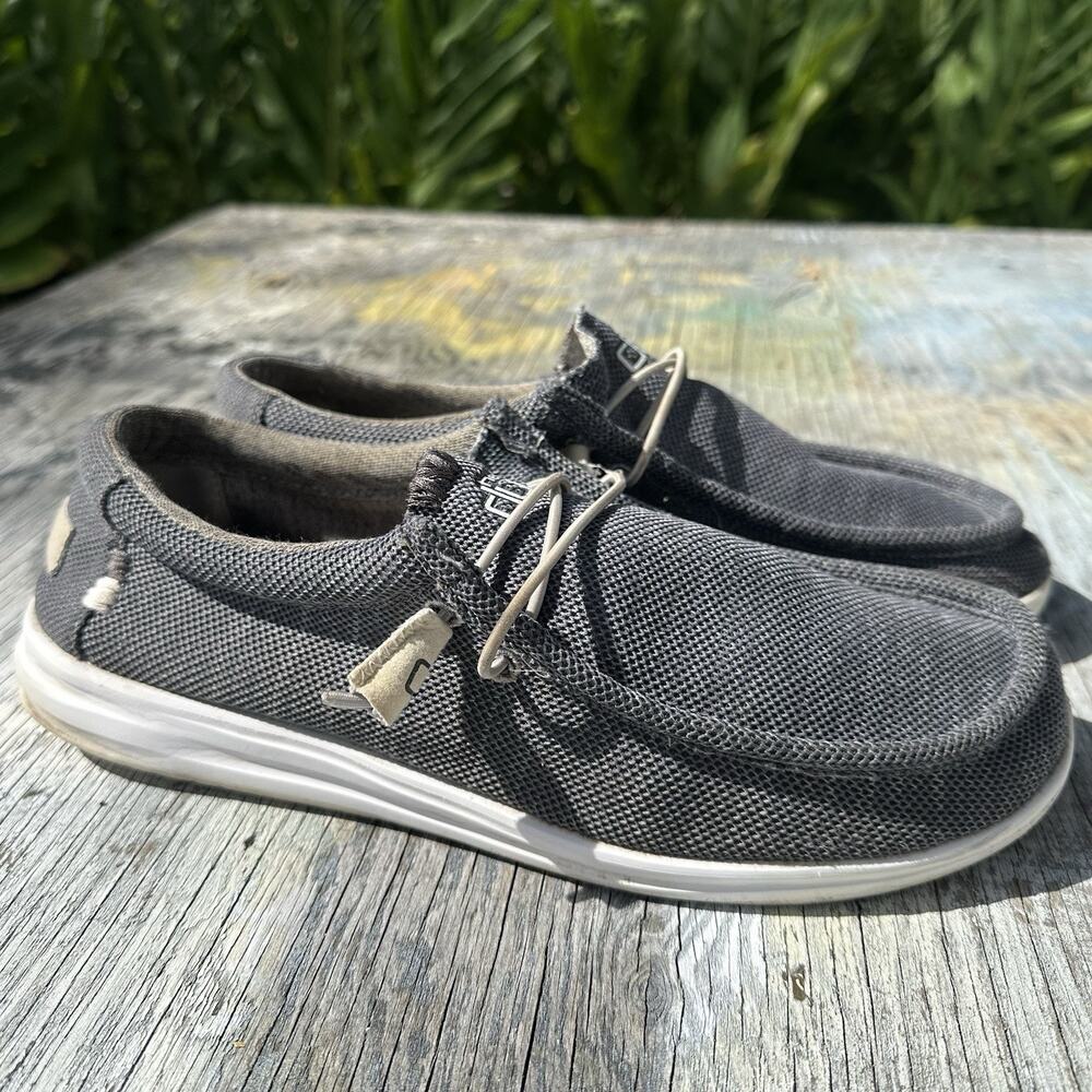 Hey Dude Wally H2O Graphite Men’s 10 Mesh Water Boat Loafer Slip On Shoe 975